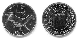 5-Lire-Münze von 1981